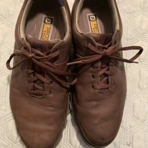 Footjoy Dryjoys Casual Mens Golf Shoes Brown